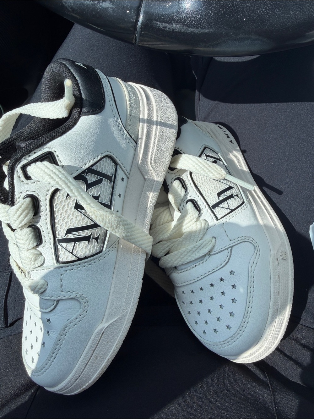 AMIRI White and Black Kids Star-Detail Sneakers